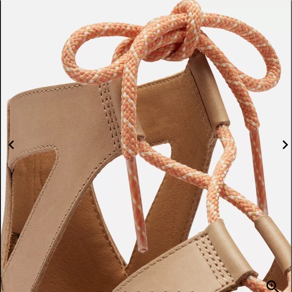 Sorel Cameron Flatform Lace Wedge Sandal Size 7 Beige - Picture 7 of 15